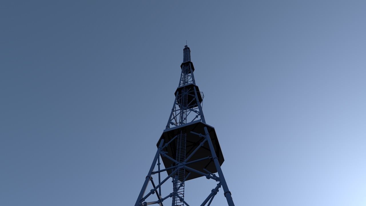 TV tower 3D model_2