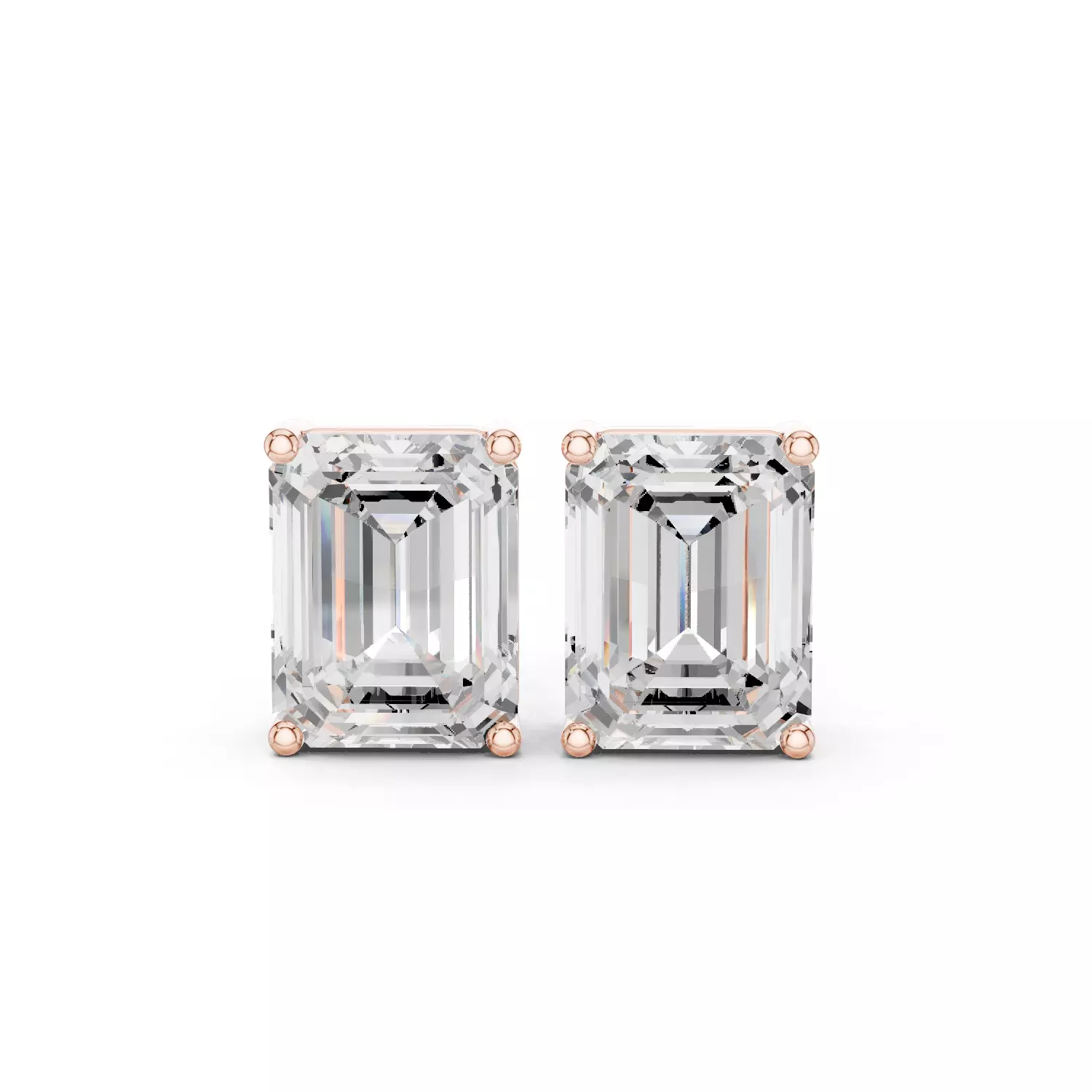 Emerald Diamond 3 and half ct Solitaire Studs Earrings 3dm stl 3D print model