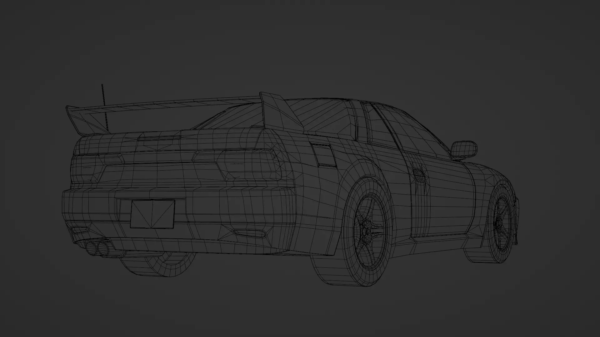 Classic JDM Sports Car with Interior Free low-poly 3D model