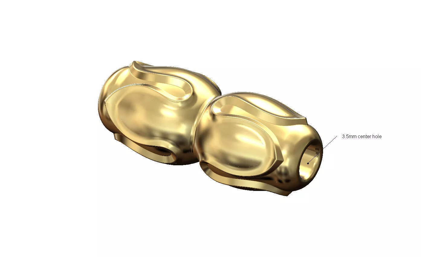 Double Egg flower bean bead and charm 3D print model