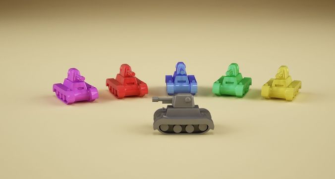 Risiko supertank hi and low poly 3D print model