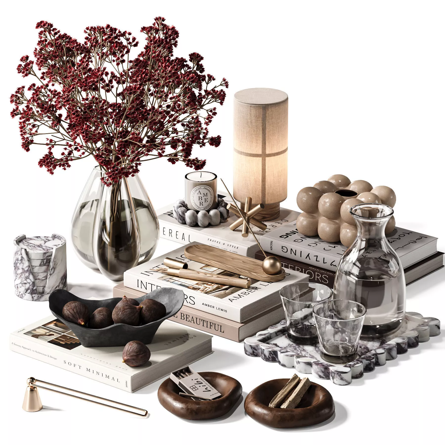 Tabletop Amber Decor Set30 3D model