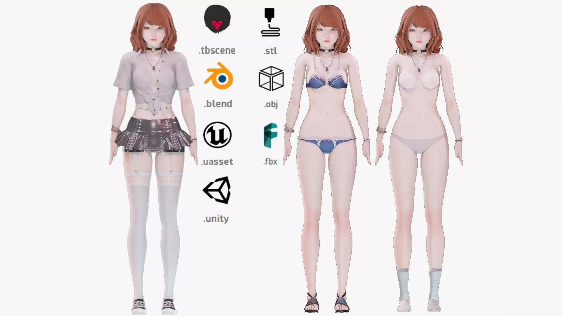 Clothing Collection 011 - Rig - UE5 - Unity - Blender - Animated Low-poly 3D model