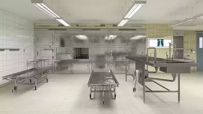 Morgue Interior 3D model 5