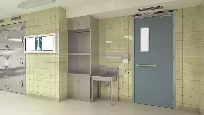 Morgue Interior 3D model 7