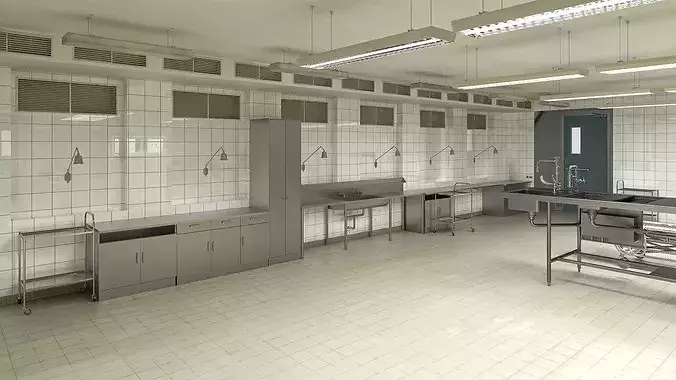 Morgue Interior 3D model 4