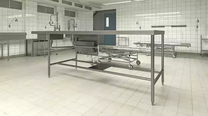 Morgue Interior 3D model 6