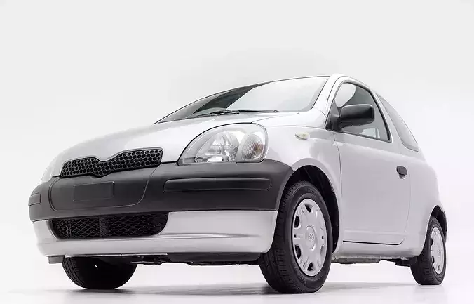 Classic Toyota Yaris Hatchback XP10 Generation Low-poly 3D model 5