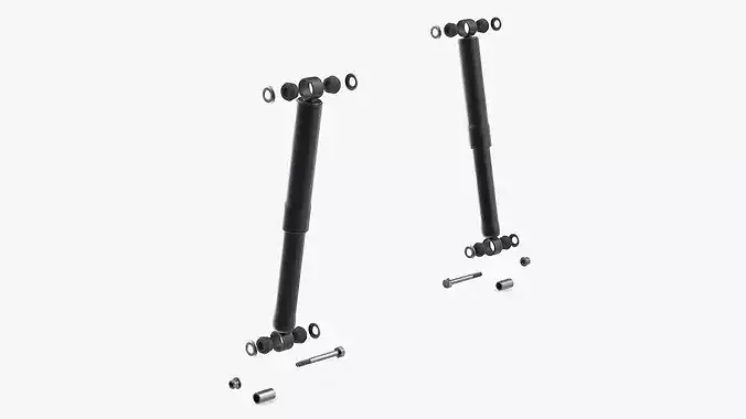 SUV Rear Shock Absorbers Exploded View 3D model