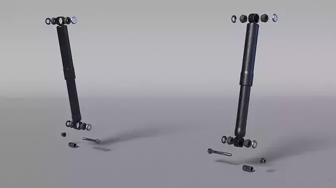 SUV Rear Shock Absorbers Exploded View 3D model 5