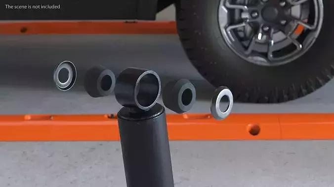 SUV Rear Shock Absorbers Exploded View 3D model 4