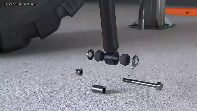 SUV Rear Shock Absorbers Exploded View 3D model 3