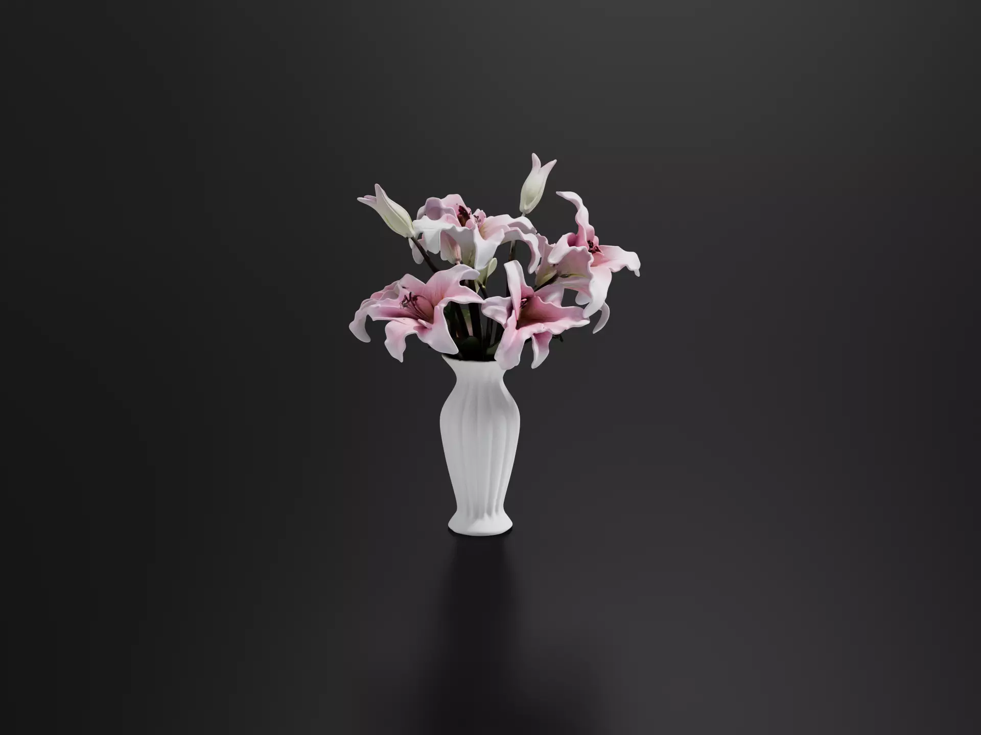 Pink Artificial Lily Flowers 3D print model