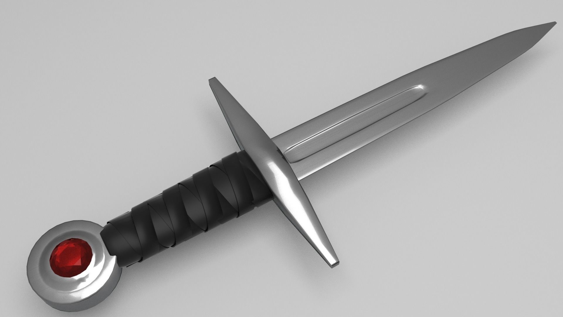 Knight Dagger Low-poly 3D model_1