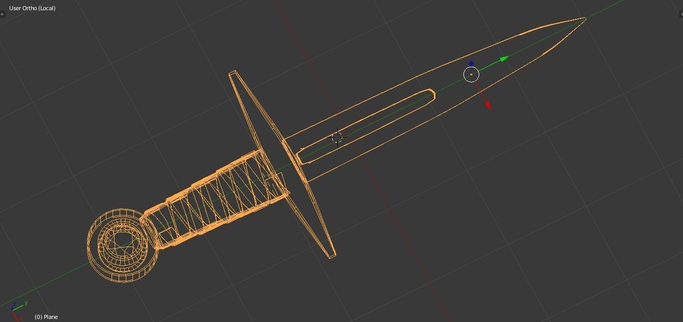 Knight Dagger Low-poly 3D model_6