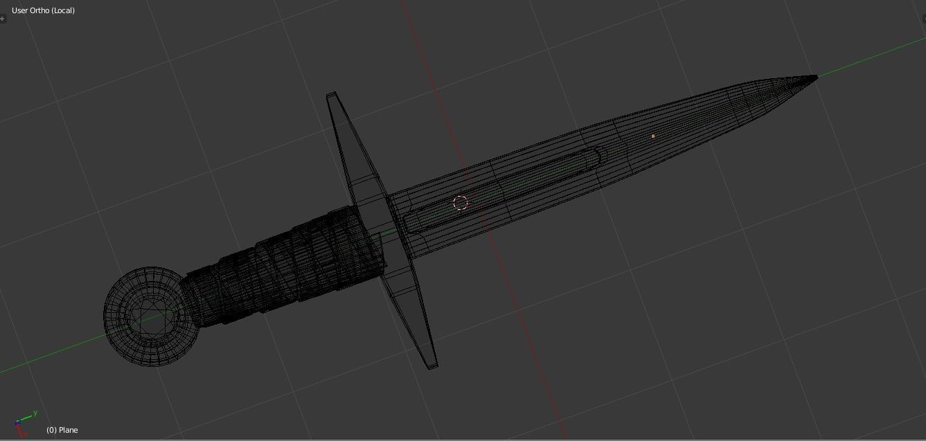 Knight Dagger Low-poly 3D model_5
