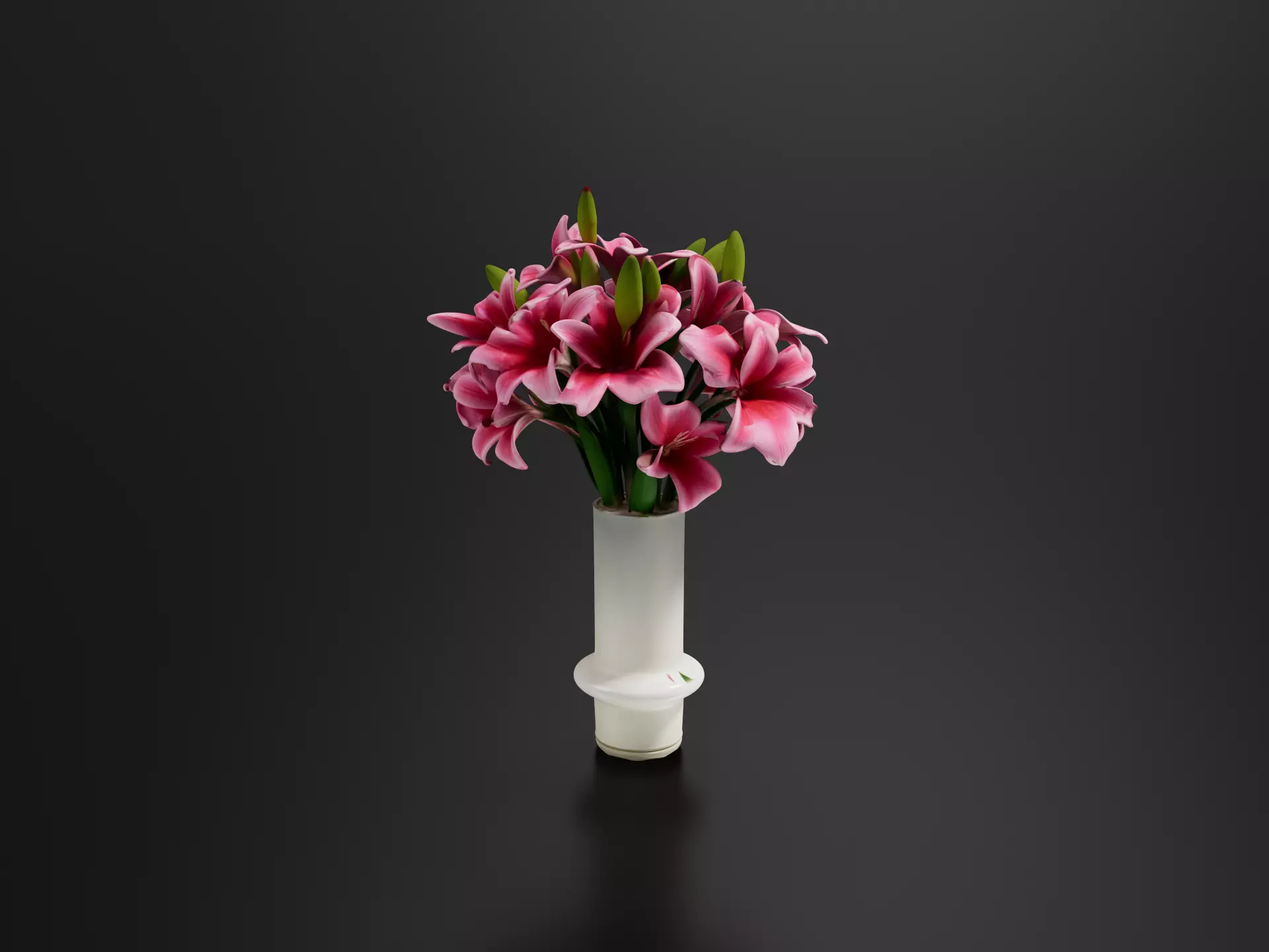 pink lily bouquet 3D print model