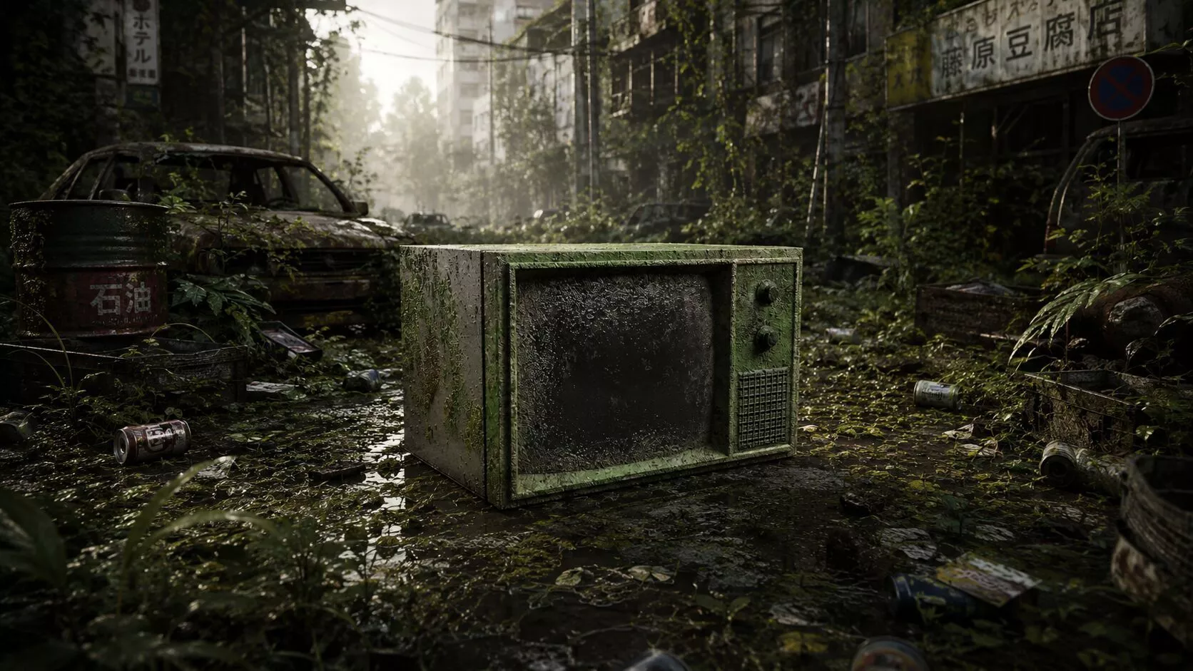 Abandoned CRT TV - Weathered Low-poly 3D model