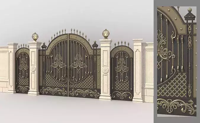 Models For Gate complex gate free 3D model | CGTrader
