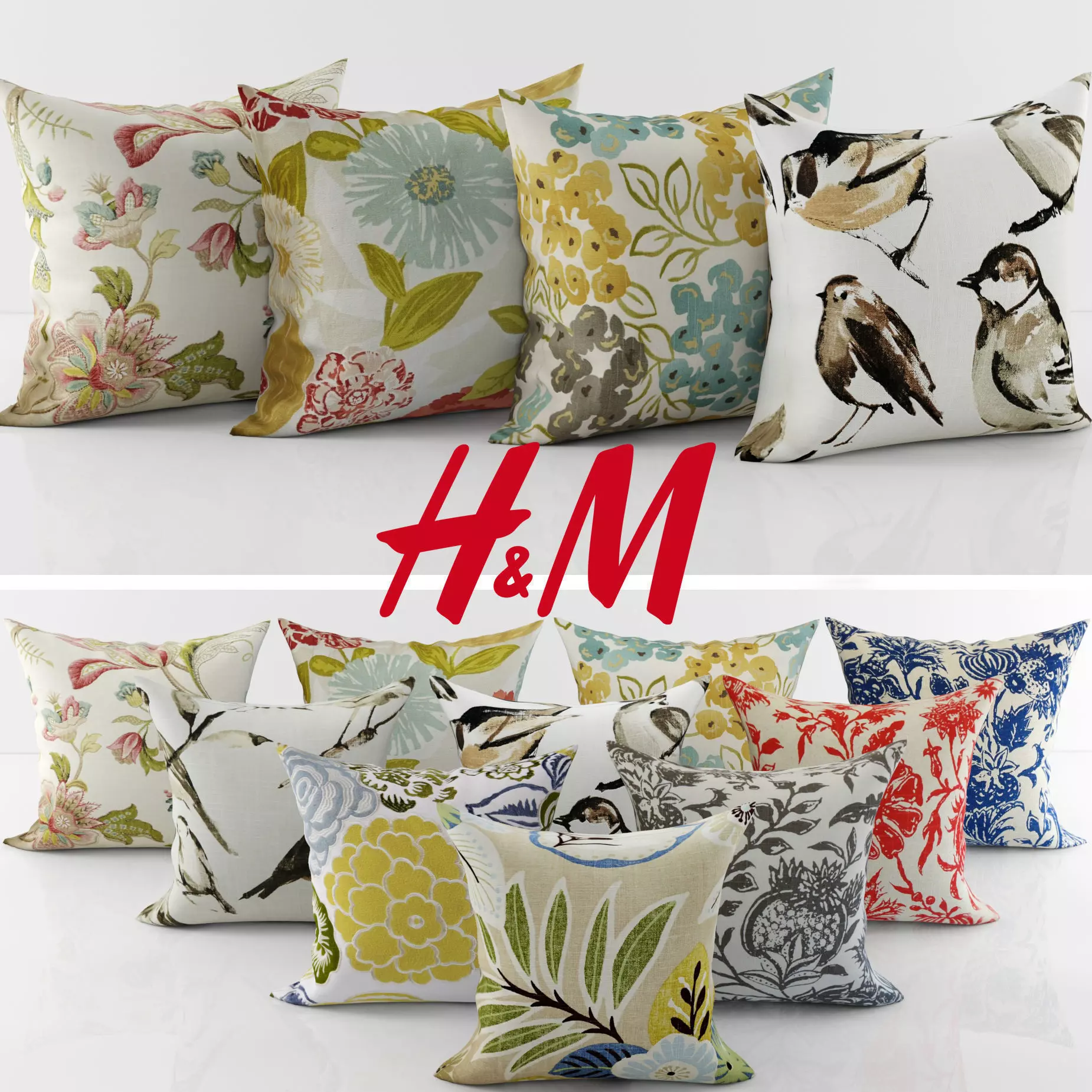 Collection of decorative pillows  - 6 3D model_0