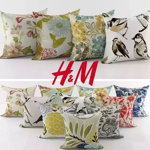 Collection of decorative pillows  - 6 3D model