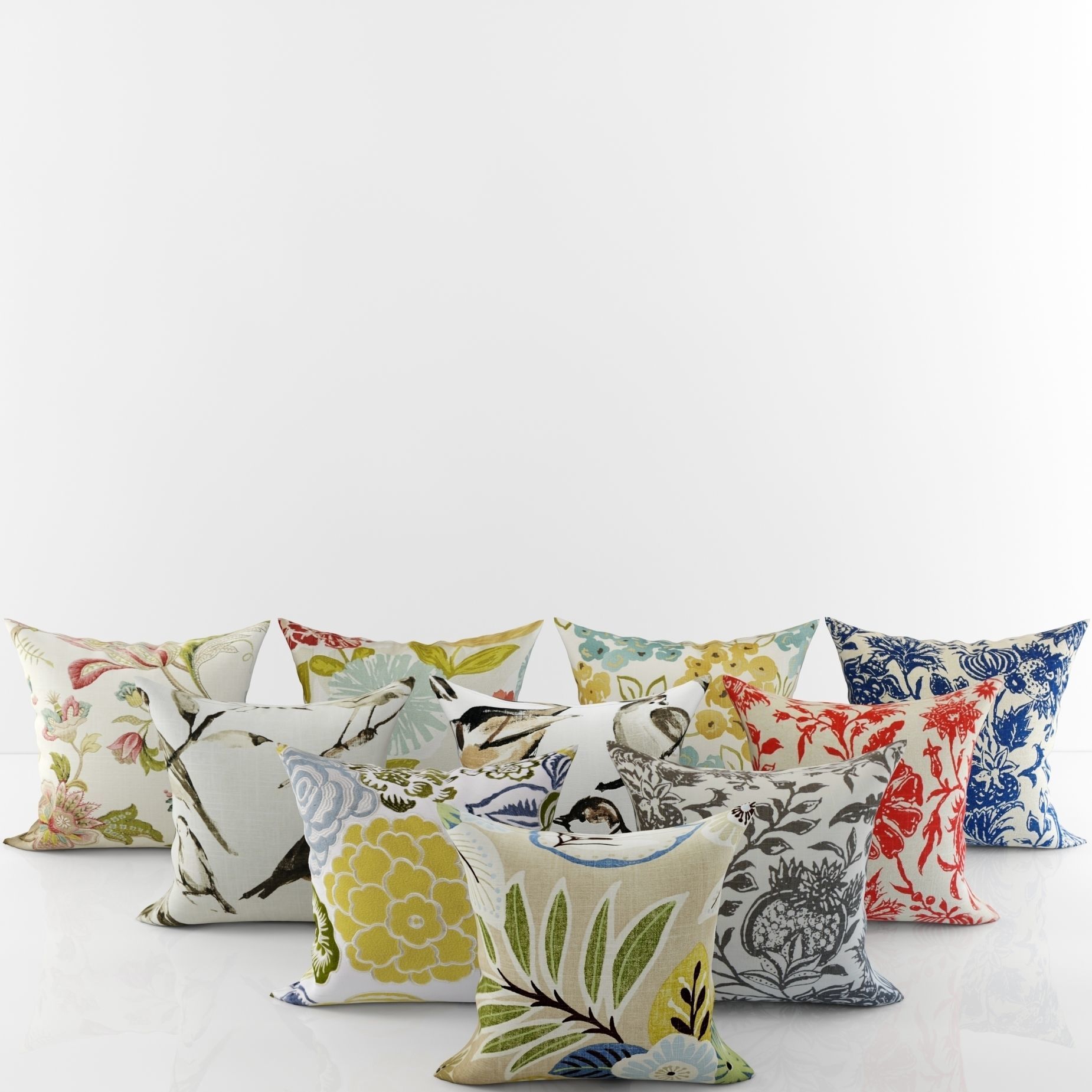 Collection of decorative pillows  - 6 3D model_1