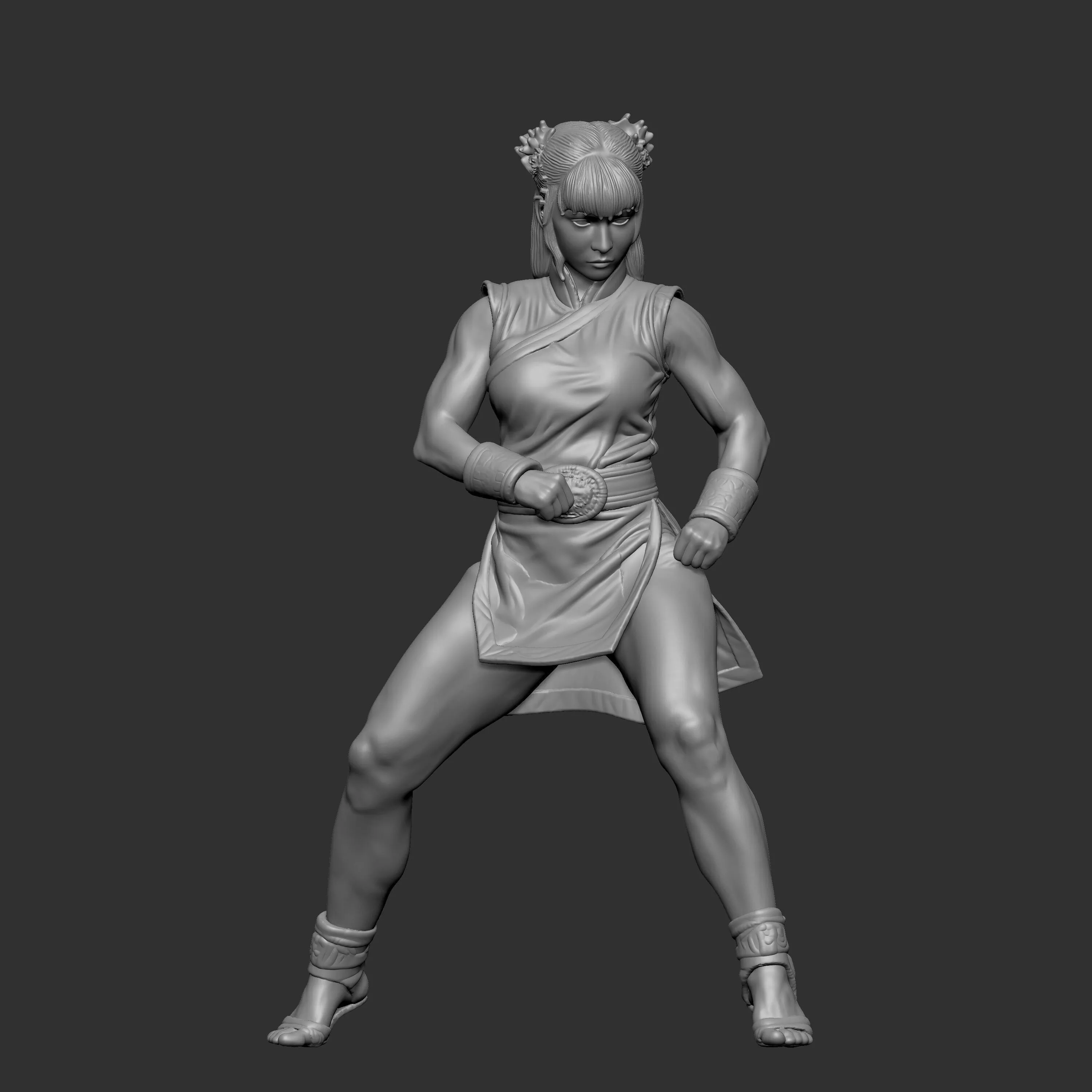Street Fighter fan art statue of Chun Li 3D print model