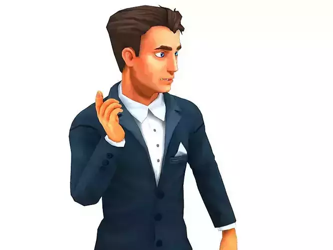 Robert sims person in tuxedo Low-poly 3D model