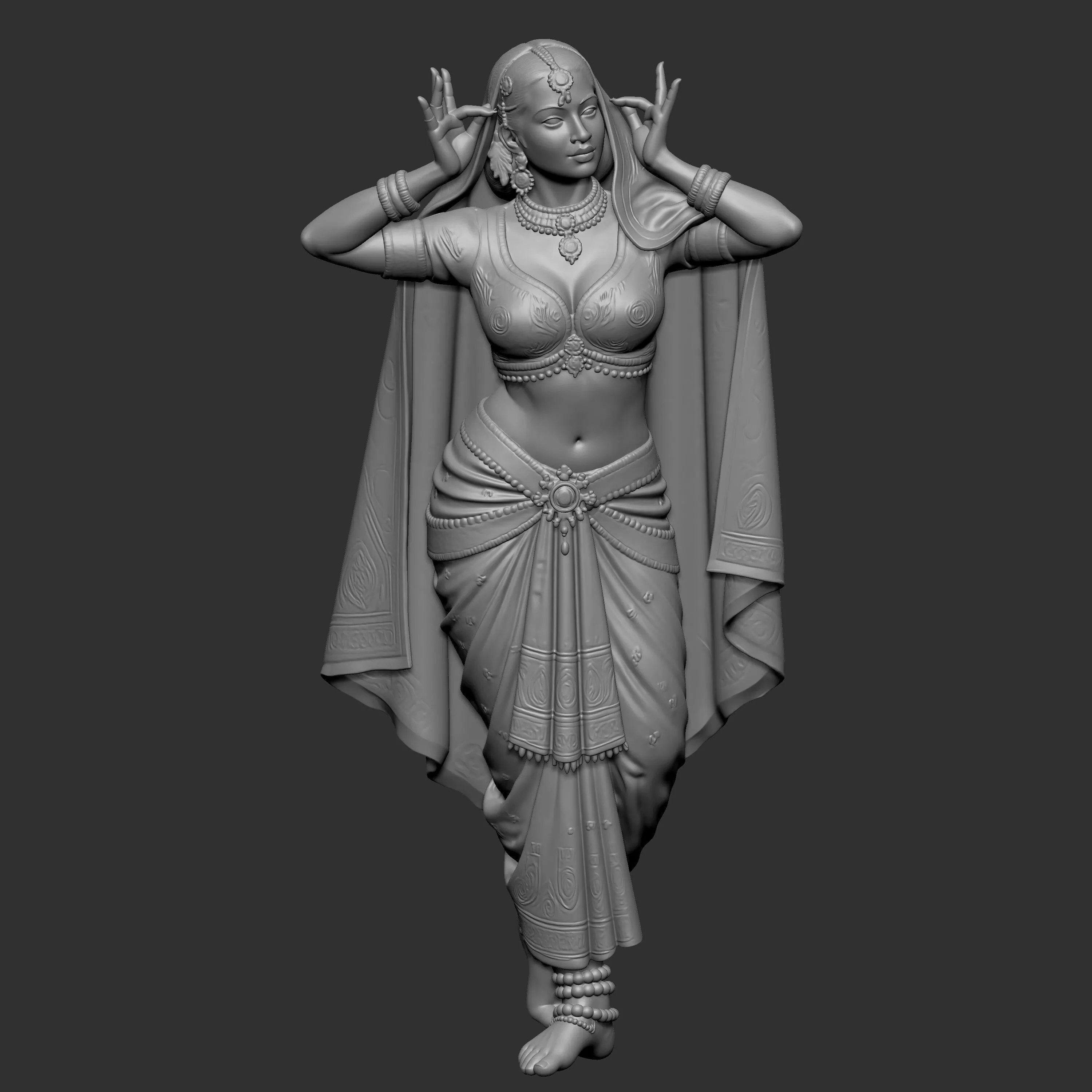 Indian lady in a traditional pose 3D print model