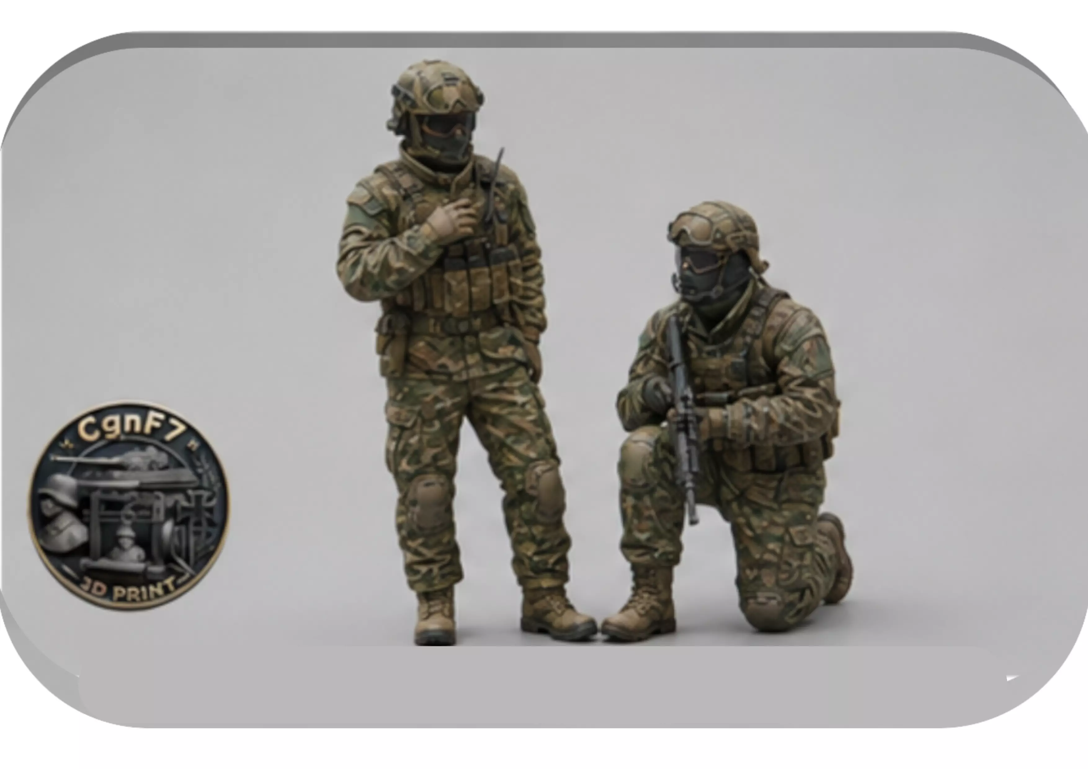 USA Tank Soldier Standing Kneeling 3D print model