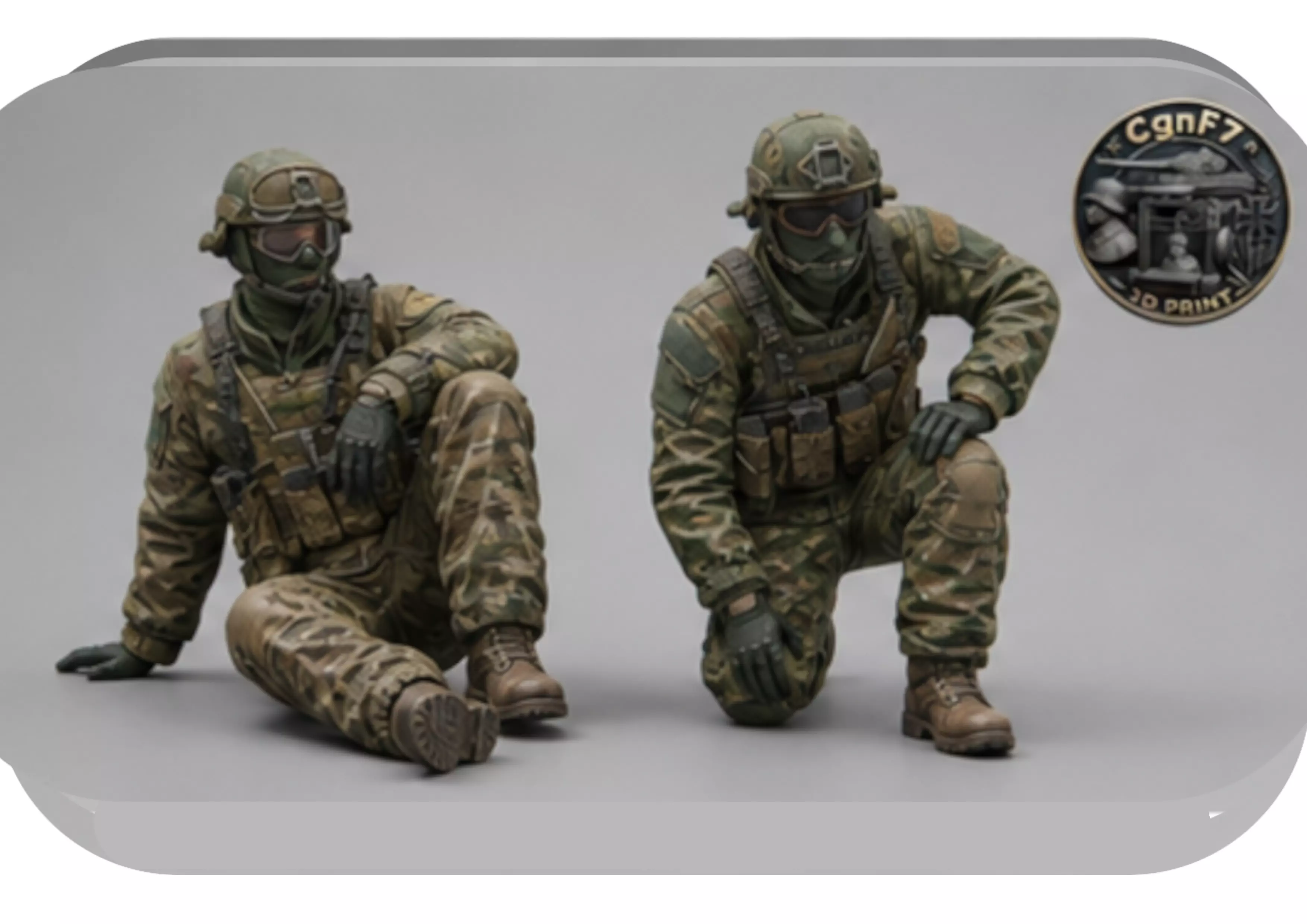 Modern USA Tanksoldiers Resting Pose Set Military Diorama STL 3D print model