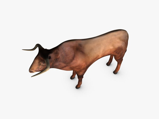 Low Poly Bull Low-poly 3D model_4