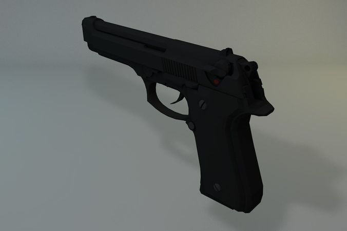 Low Poly Beretta M9 Low-poly 3D model