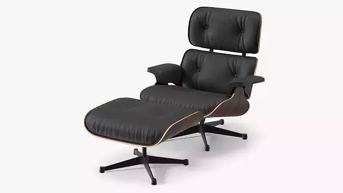 Lounge Chair with Ottoman Polisander 3D model