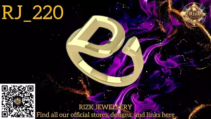 Initial Letter D Ring Style 2 Model RJ 220