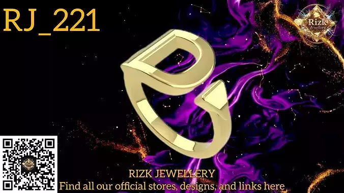 Initial Letter D Ring Style 3 Model RJ 221