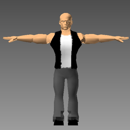 Low poly man model Low-poly 3D model