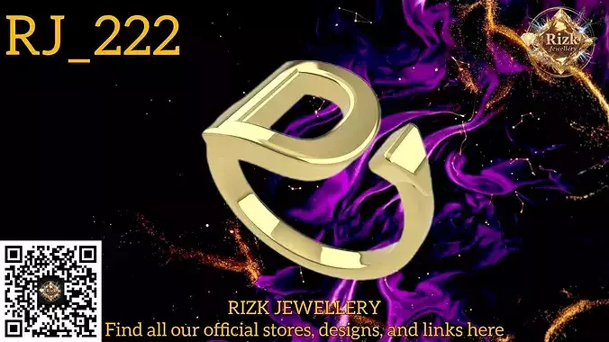 Initial Letter D Ring Style 4 Model RJ 222