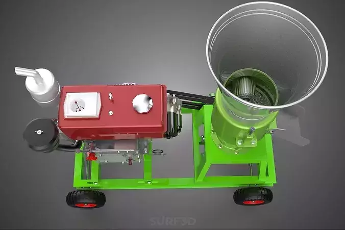 PORTABLE PELLET PRESS MILL MAKING MAKER MACHINE DIESEL ENGINE 2 3D model 3