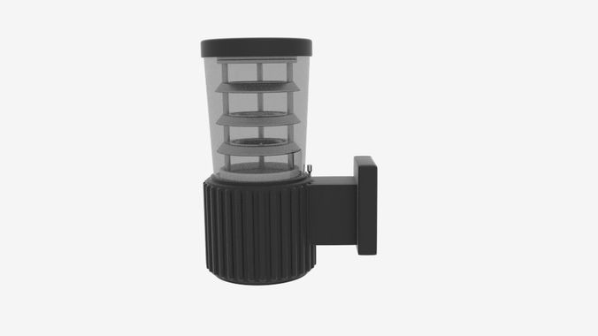 Wall Fence Light Low-poly 3D model