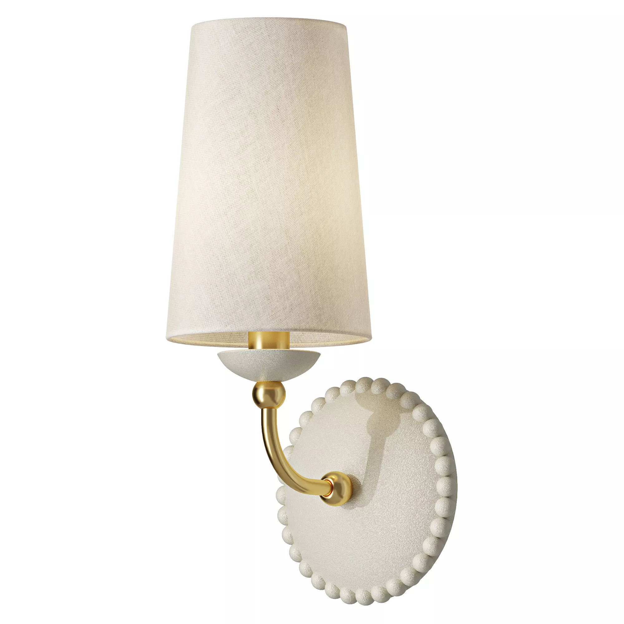 Bonnie Ceramic Wall Sconce Antique Ivory and Aged Brass 3D model