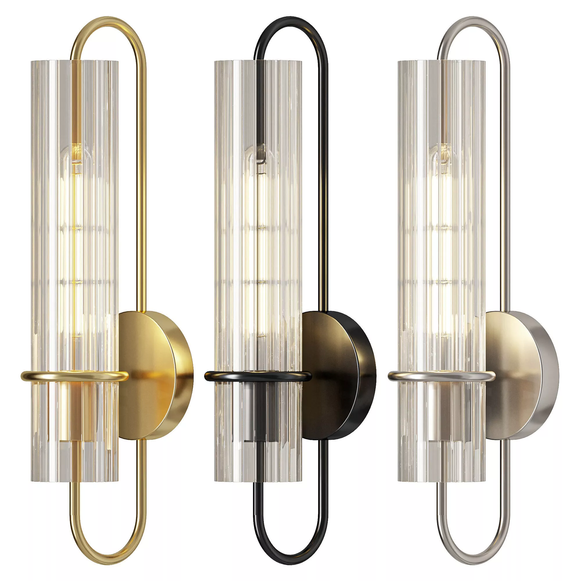 Camie Wall Sconce 20 Polished Nickel 3D model