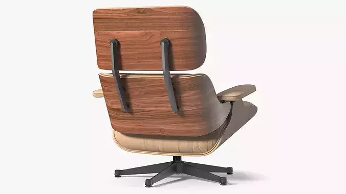 Eames Lounge Chair Beige 3D model 6