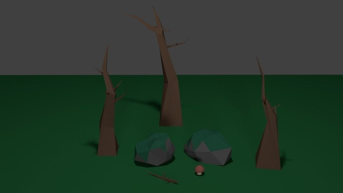 Spooky Environment Asset Pack Low-Poly