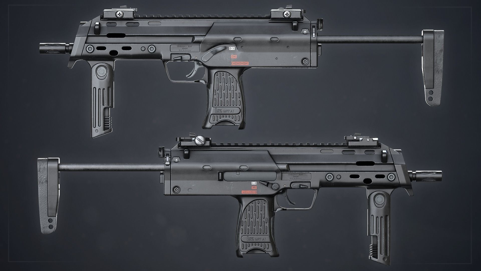 PBR MP7A1 PDW Low-poly 3D model_3