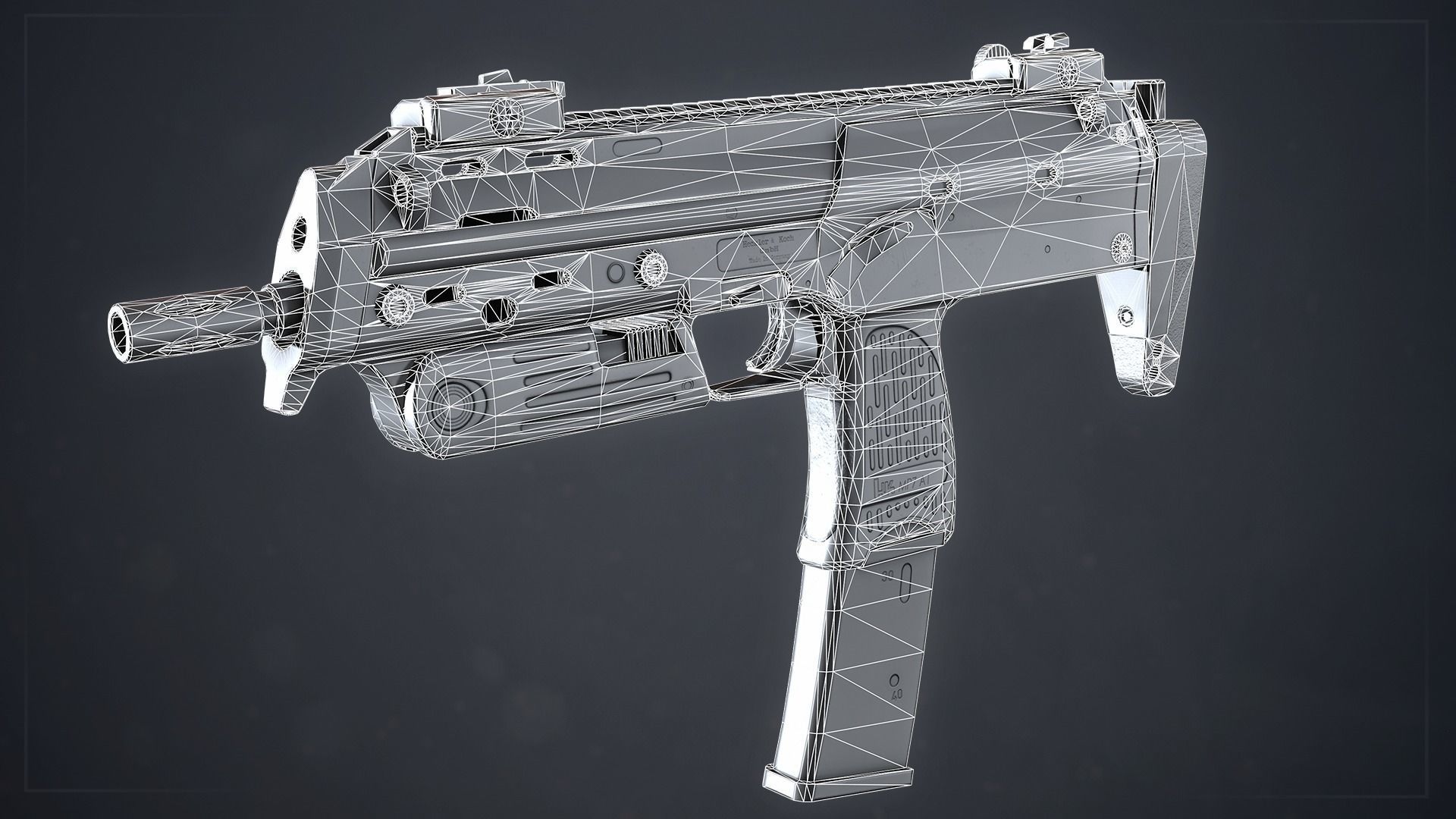 PBR MP7A1 PDW Low-poly 3D model_9