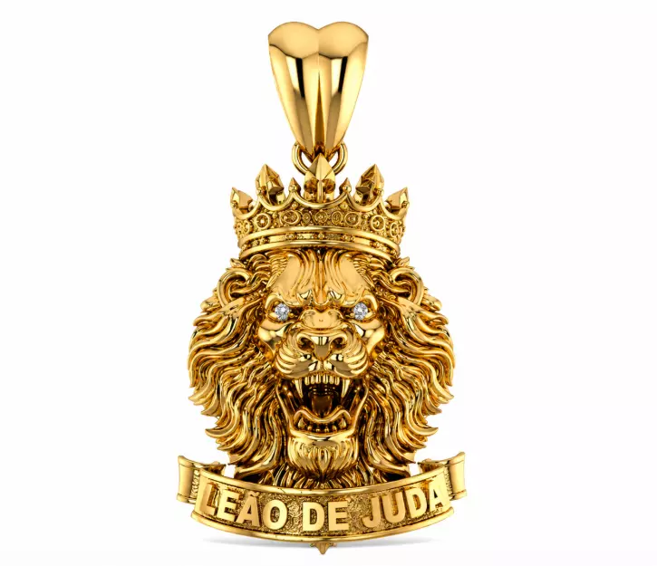 Lion of Judah Pendant 3D Printable Religious Jewelry Model 3D print model