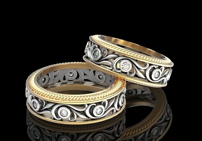 Wedding ring love the pair v2  3D print model