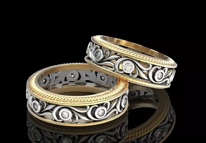 Wedding ring love the pair v2 3D print model