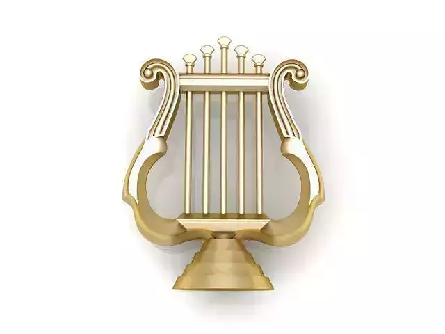 Pendant golden lyre 3D print model